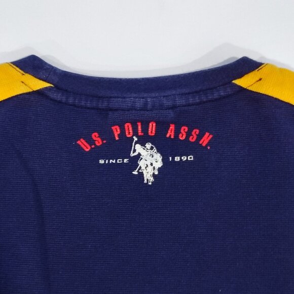 U.S. Polo Assn. Australia polo shirt blue yellow boys size 12 - Picture 4 of 11